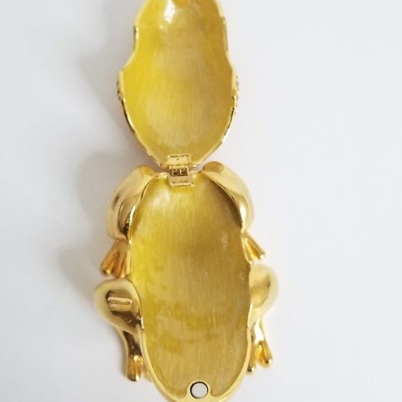 Gold Tone Frog Trinket Box - Picture 6 of 8
